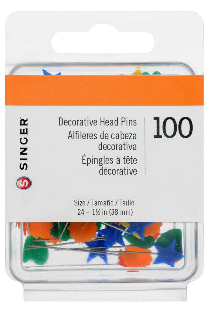 Singer, Decorative Flat Head Pins Size 24 - 1-1/2" 100pk Singer, Decorative Flat Head Pins Size 24 - 1-1/2" 100pk
