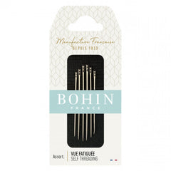 Bohin 01099
Self / Easy Threading Needles Assorted Size 3/8 6ct Bohin 01099
Self / Easy Threading Needles Assorted Size 3/8 6ct