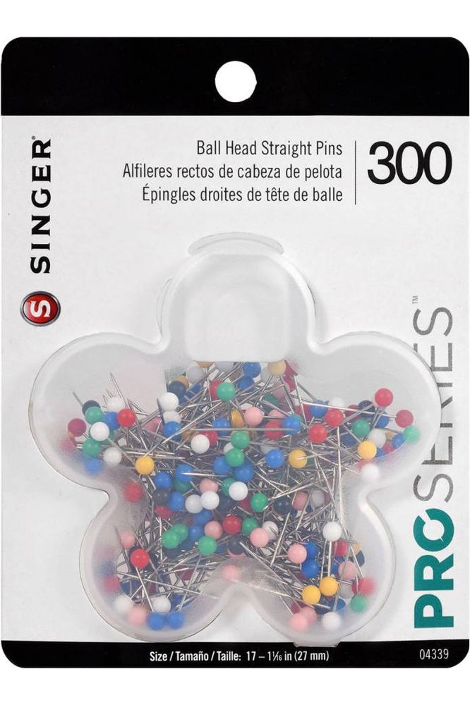 Singer QuiltPro Ball Head Straight Pins - 300pk Singer QuiltPro Ball Head Straight Pins - 300pk