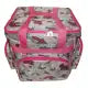 Tutto Serger Accessory Bag Rose Gray with Pink Daisies with Pink Trim Tutto Serger Accessory Bag Rose Gray with Pink Daisies with Pink Trim