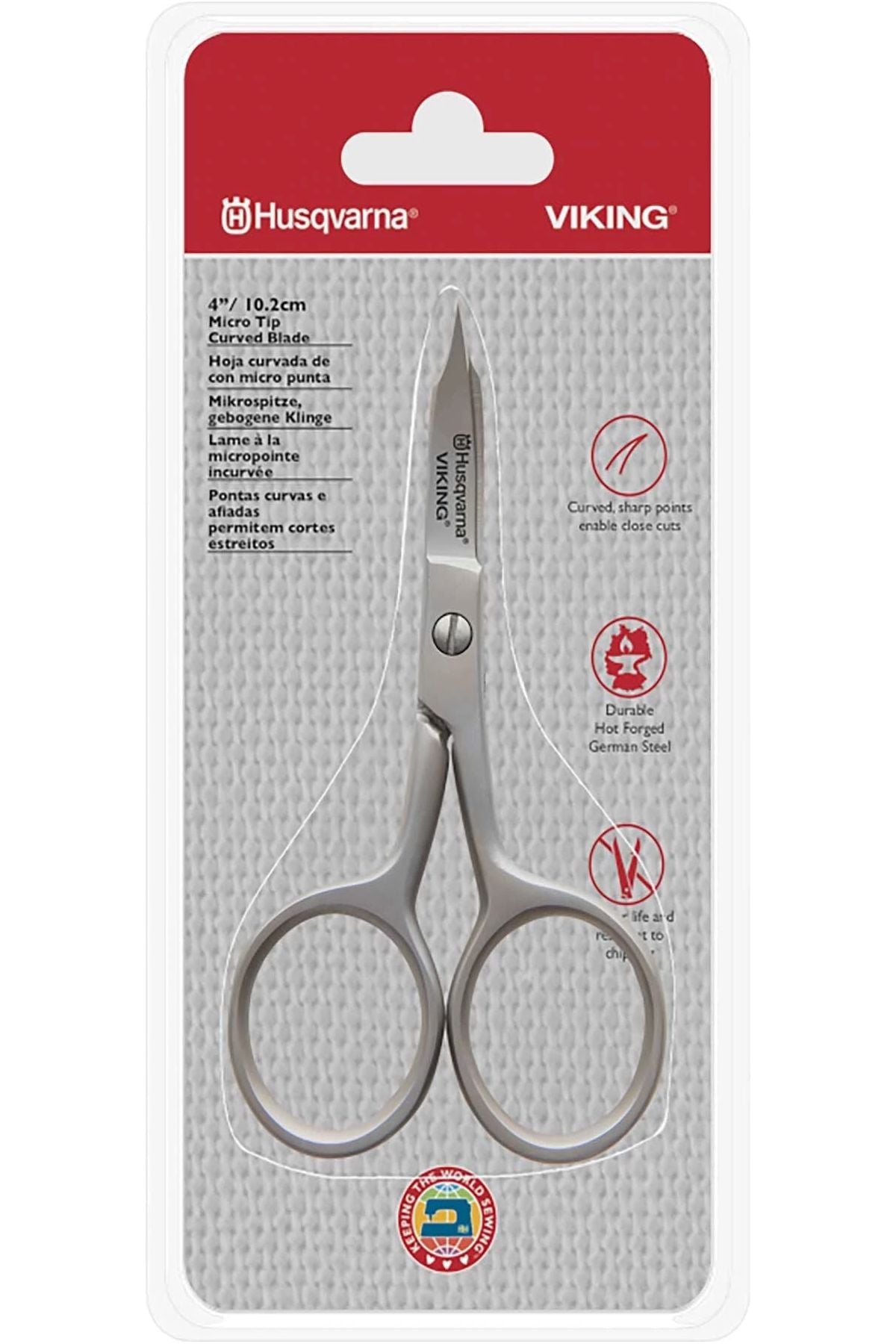 HUSQVARNA® VIKING® 4in/10.2cm Micro Tip Curved Blade Scissor HUSQVARNA® VIKING® 4in/10.2cm Micro Tip Curved Blade Scissor