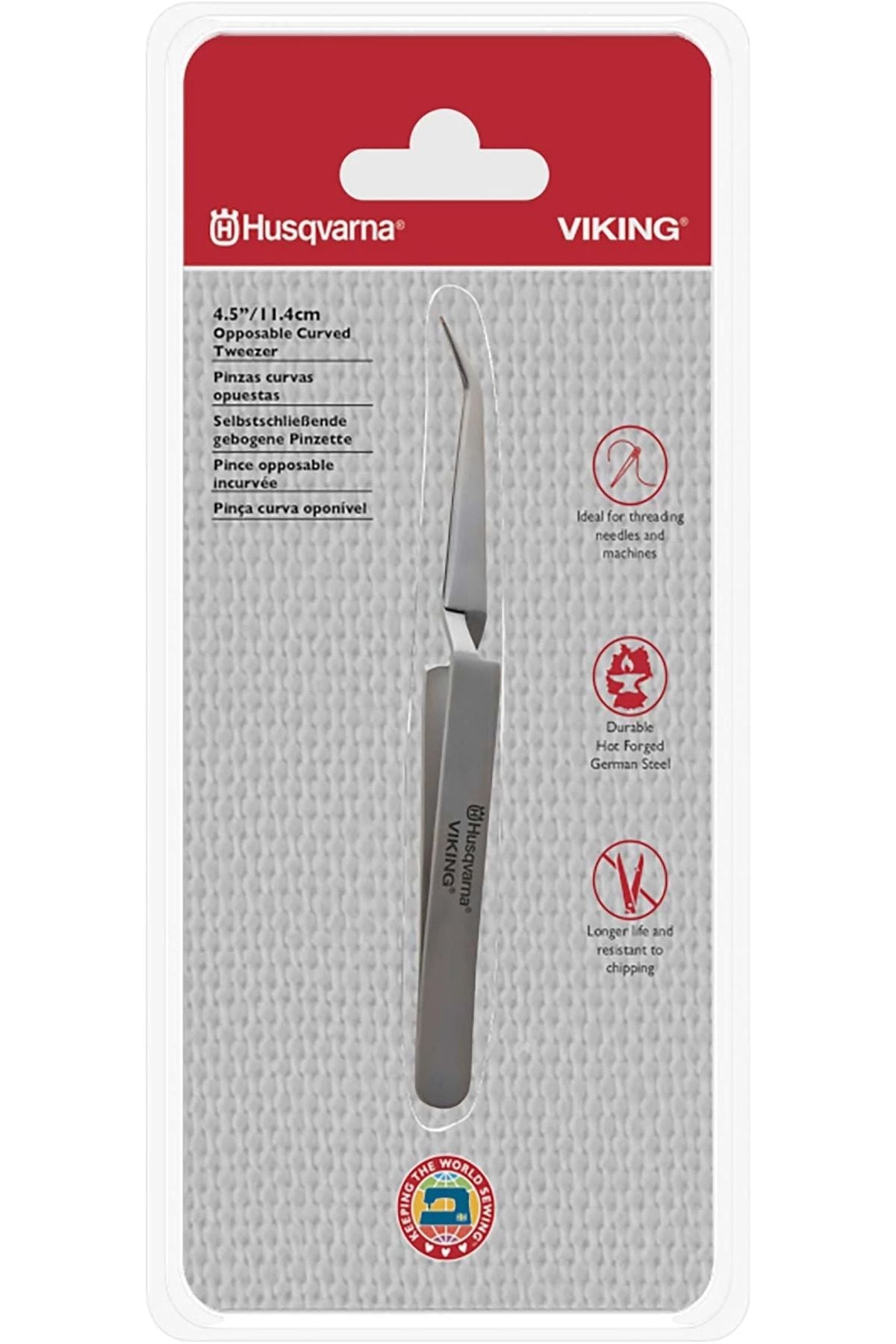 HUSQVARNA® VIKING® 4.5in/11.4cm Opposable Curved Tweezer HUSQVARNA® VIKING® 4.5in/11.4cm Opposable Curved Tweezer