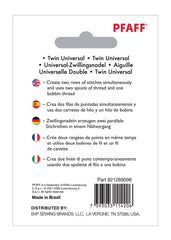 PFAFF® Twin Universal Needle 4mm Size 80/12 1-Pack PFAFF® Twin Universal Needle 4mm Size 80/12 1-Pack
