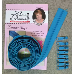 3 Yards of Reversible Coil Zipper Tape with 8 Slides - Aqua - Zippers 3 Yards of Reversible Coil Zipper Tape with 8 Slides - Aqua - Zippers