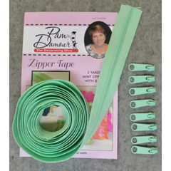 3 Yards of Reversible Coil Zipper Tape with 8 Slides - Mint - Zippers 3 Yards of Reversible Coil Zipper Tape with 8 Slides - Mint - Zippers