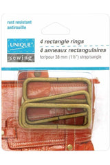 UNIQUE SEWING Rectangle Rings - 38mm 1 1/2" - 4 pcs. UNIQUE SEWING Rectangle Rings - 38mm 1 1/2" - 4 pcs.