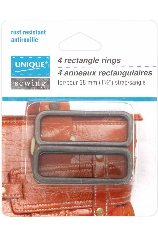 UNIQUE SEWING Rectangle Rings - 38mm 1 1/2" - 4 pcs. UNIQUE SEWING Rectangle Rings - 38mm 1 1/2" - 4 pcs.