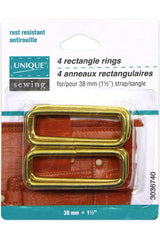 UNIQUE SEWING Rectangle Rings - 38mm 1 1/2" - 4 pcs. UNIQUE SEWING Rectangle Rings - 38mm 1 1/2" - 4 pcs.