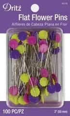 Dritz Flat Flower Pins Assorted 2in 100ct Dritz Flat Flower Pins Assorted 2in 100ct