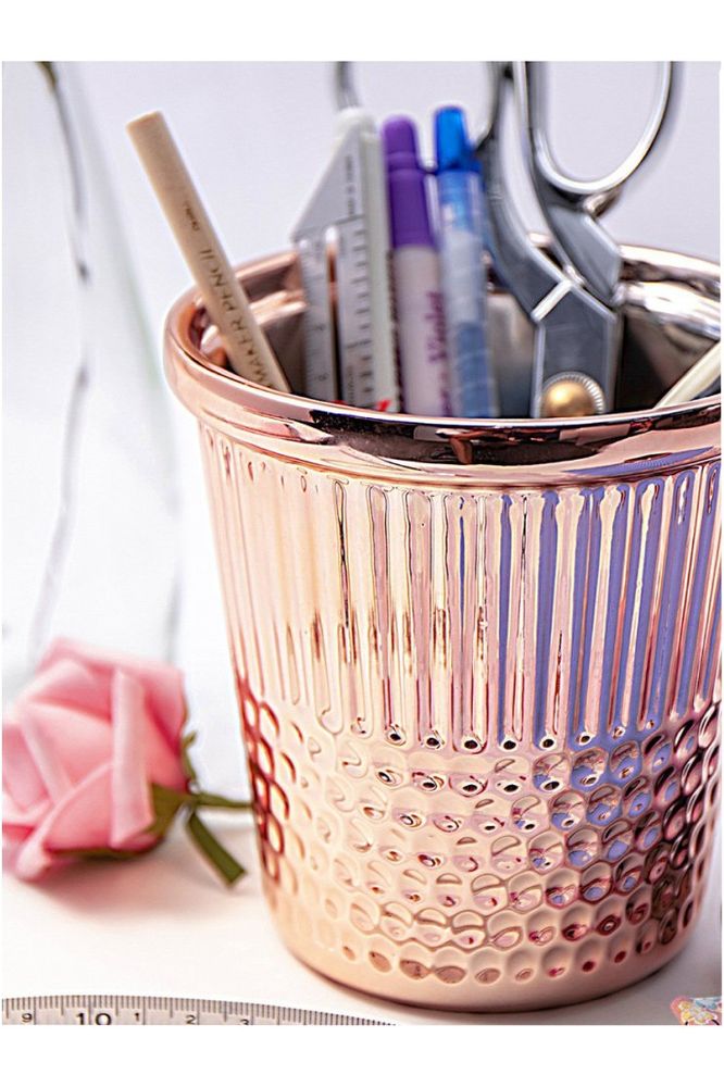 Ceramic Rose Gold Thimble Craft Container Ceramic Rose Gold Thimble Craft Container