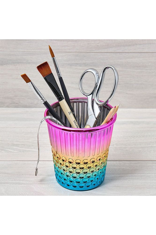 Plastic Rainbow Thimble Craft Container Plastic Rainbow Thimble Craft Container