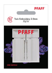 PFAFF® Twin Embroidery Needle 2mm Size 75/11 1-Pack PFAFF® Twin Embroidery Needle 2mm Size 75/11 1-Pack