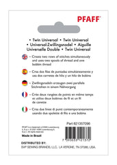 PFAFF® Twin Universal Needle 4mm Size 100/16 1-Pack PFAFF® Twin Universal Needle 4mm Size 100/16 1-Pack