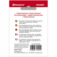 HUSQVARNA® VIKING® Titanium Universal Needles Size 80/12 5-Pack HUSQVARNA® VIKING® Titanium Universal Needles Size 80/12 5-Pack