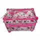 Tutto Large Sewing Machine Trolley Rose Gray with Pink Daisies Pink Frame Tutto Large Sewing Machine Trolley Rose Gray with Pink Daisies Pink Frame