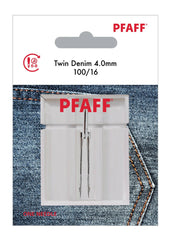 PFAFF® Twin Denim Needle 4mm Size 100/16 1-Pack PFAFF® Twin Denim Needle 4mm Size 100/16 1-Pack