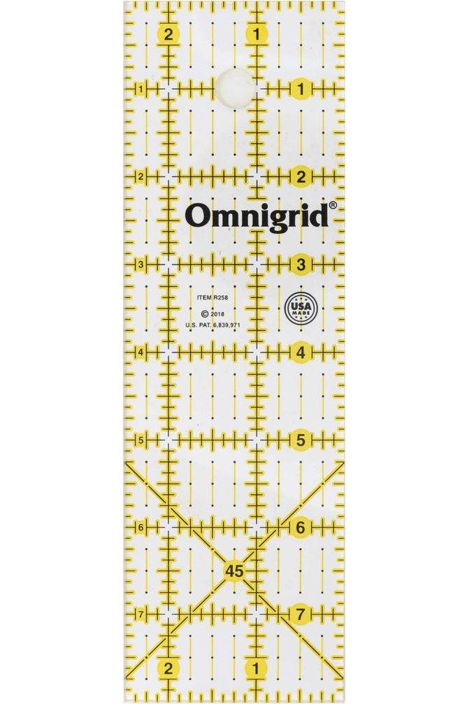 Omnigrid Ruler - 2.5" X 8" Omnigrid Ruler - 2.5" X 8"