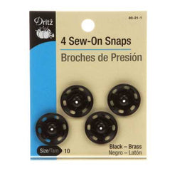 Dritz Snap Sew-On Size 10 Black 4ct Dritz Snap Sew-On Size 10 Black 4ct