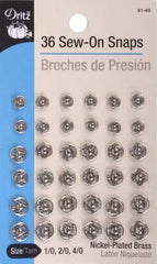 Dritz Snap Sew On Nickel Plated Brass Assorted Sets 36pc Dritz Snap Sew On Nickel Plated Brass Assorted Sets 36pc