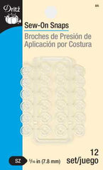 Dritz Sew On Snaps Clear 5/16in 12ct Dritz Sew On Snaps Clear 5/16in 12ct