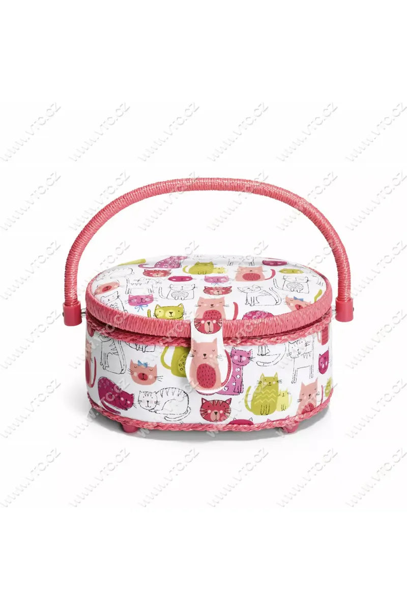 Prym Kitty Pink Cats Sewing Basket Prym Kitty Pink Cats Sewing Basket