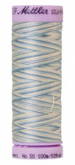 Mettler Silk-Finish 50wt Variegated Cotton Thread 109yd/100M Tranquil Blue Mettler Silk-Finish 50wt Variegated Cotton Thread 109yd/100M Tranquil Blue