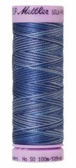 Mettler Silk-Finish 50wt Variegated Cotton Thread 109yd/100M Evening Blue Mettler Silk-Finish 50wt Variegated Cotton Thread 109yd/100M Evening Blue