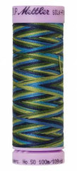 Mettler Silk-Finish 50wt Variegated Cotton Thread 109yd/100M Lakeside View Mettler Silk-Finish 50wt Variegated Cotton Thread 109yd/100M Lakeside View