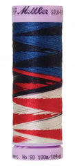 Mettler Silk-Finish 50wt Variegated Cotton Thread 109yd/100M Patriotic Mettler Silk-Finish 50wt Variegated Cotton Thread 109yd/100M Patriotic