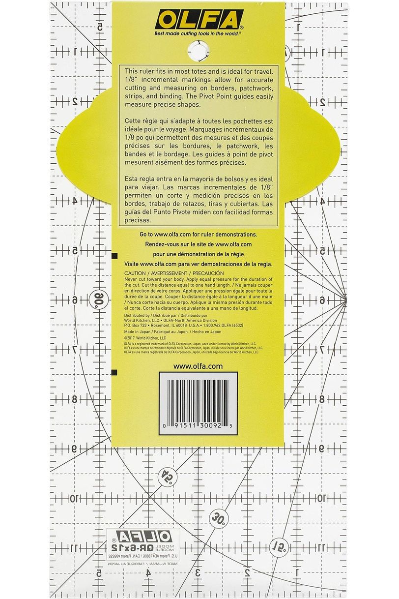 Olfa 1071819 QR-6x12 6-Inch by 12-Inch Frosted Advantage Acrylic Ruler Olfa 1071819 QR-6x12 6-Inch by 12-Inch Frosted Advantage Acrylic Ruler