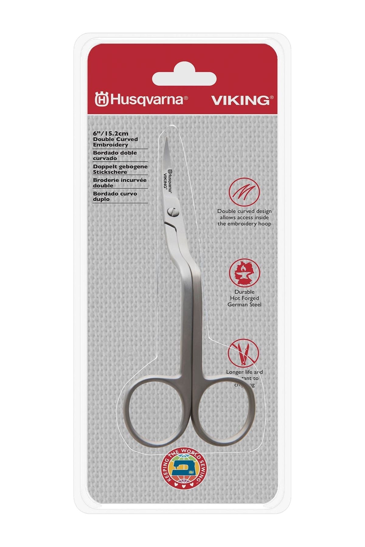 HUSQVARNA® VIKING® 6in/15.2cm Double Curved Embroidery Scissor HUSQVARNA® VIKING® 6in/15.2cm Double Curved Embroidery Scissor