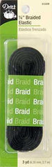 Dritz Black Braided Elastic 1/4in x 3yds Dritz Black Braided Elastic 1/4in x 3yds