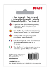PFAFF® Twin Universal Needle 4mm Size 90/14 1-Pack PFAFF® Twin Universal Needle 4mm Size 90/14 1-Pack