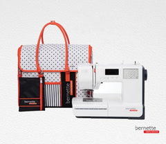 Free! Bernette Machine Tote with the purchase of a b33, b35, b37, b38, or b05 Academy machine. Free! Bernette Machine Tote with the purchase of a b33, b35, b37, b38, or b05 Academy machine.