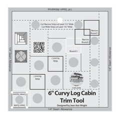 Creative Grids Curvy Log Cabin Trim Tool 6in Finished Blocks Quilt Ruler Creative Grids Curvy Log Cabin Trim Tool 6in Finished Blocks Quilt Ruler