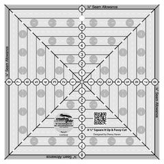 Creative Grids 8-1/2in Square It Up or Fussy Cut Square Quilt Ruler Creative Grids 8-1/2in Square It Up or Fussy Cut Square Quilt Ruler