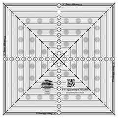 Creative Grids 9-1/2in Square It Up or Fussy Cut Square Quilt Ruler Creative Grids 9-1/2in Square It Up or Fussy Cut Square Quilt Ruler