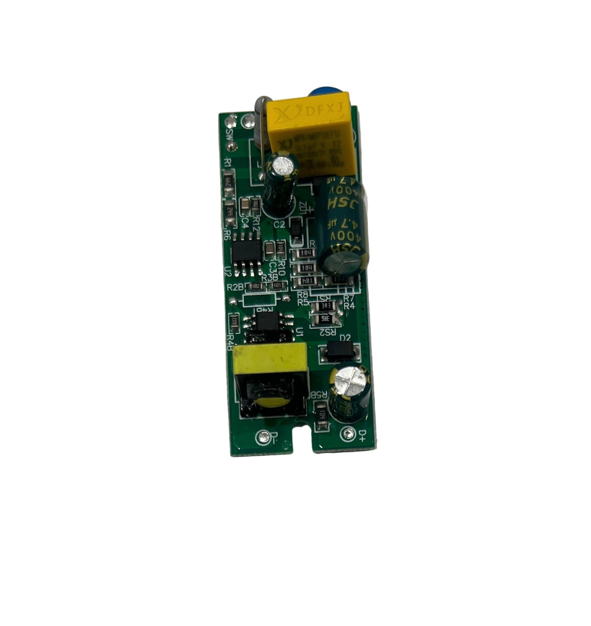 Small electronic circuit board on a white background Small electronic circuit board on a white background