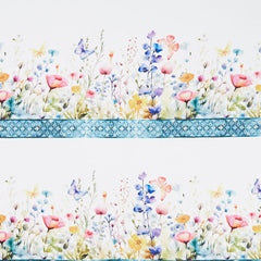 Butterfly Fantasy - Border Stripe Multi Yardage (Sold By 1/2 Meter) Butterfly Fantasy - Border Stripe Multi Yardage (Sold By 1/2 Meter)