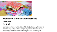 Class - Open Sew Mondays with Star Class - Open Sew Mondays with Star