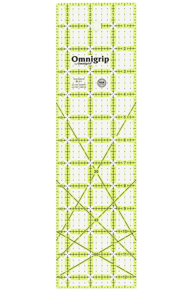 Omnigrid, Neon Non-Slip Rectangle Ruler Omnigrid, Neon Non-Slip Rectangle Ruler