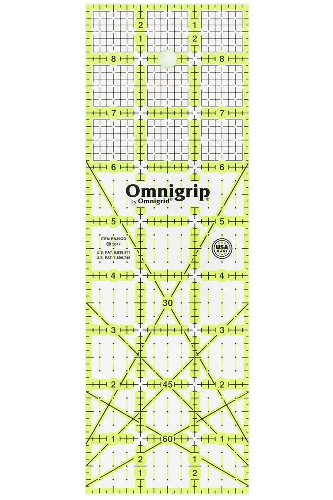 Omnigrid, Neon Non-Slip Rectangle Ruler Omnigrid, Neon Non-Slip Rectangle Ruler