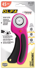 OLFA Ergonomic Rotary Cutter - 45 MM - MAGENTA OLFA Ergonomic Rotary Cutter - 45 MM - MAGENTA