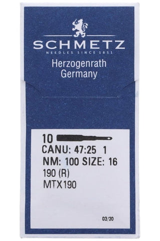 Schmetz 190 R MTx190 Industrial Needles - 10/Pkg Schmetz 190 R MTx190 Industrial Needles - 10/Pkg