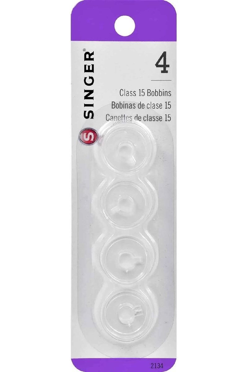 SINGER® Class 15 Bobbins - Transparent - All About Sewing SINGER® Class 15 Bobbins - Transparent - All About Sewing