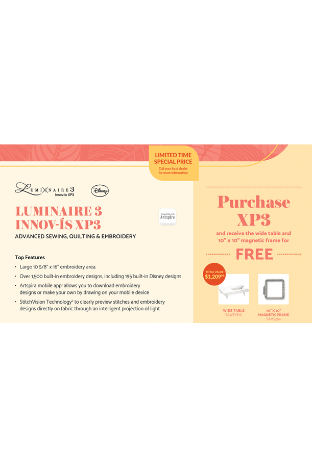 Brother XP3 Luminaire 3 Innov-ís with Free Gift Brother XP3 Luminaire 3 Innov-ís with Free Gift