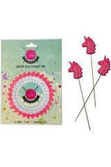 Tula Pink Unicorn Head, 2" Straight Pins 30 ct. Tula Pink Unicorn Head, 2" Straight Pins 30 ct.