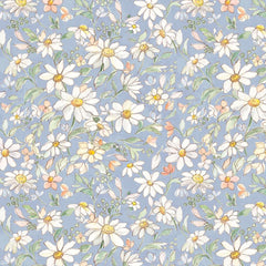 Clothworks Daisy Field - Packed Floral Light Denim Clothworks Daisy Field - Packed Floral Light Denim
