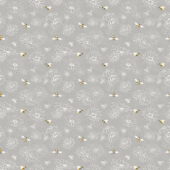 Clothworks Daisy Field - Floral Sketch Gray Clothworks Daisy Field - Floral Sketch Gray