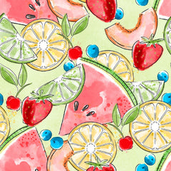 Sweet Summertime | Tossed Fruit Green by Duncan MacDougal for 3 Wishes Sweet Summertime | Tossed Fruit Green by Duncan MacDougal for 3 Wishes